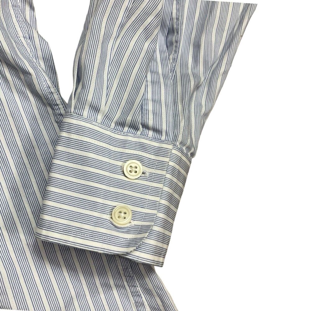 Charles Tyrwhitt Shirt Mens 16.5/33 Blue Stripe Button Up Tailored Fit - Picture 5 of 8